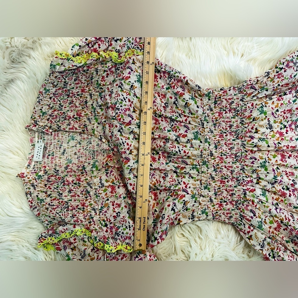 Tanya Taylor Imogen Dress in Confetti - Floral Smocked Dress - size XS - EUC - Picture 15 of 16